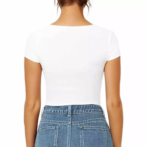 1+1 AKCIA RunwayShape EverydayControl Square Neck Tvarujúci Bodysuit S Krátkym Rukávom Tangá