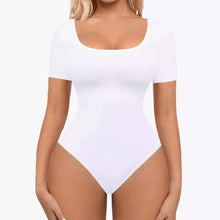 1+1 AKCIA RunwayShape EverydayControl Square Neck Tvarujúci Bodysuit S Krátkym Rukávom Tangá