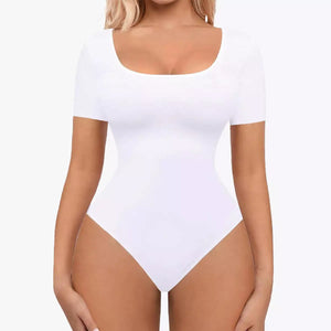1+1 AKCIA RunwayShape EverydayControl Square Neck Tvarujúci Bodysuit S Krátkym Rukávom Tangá
