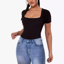 1+1 AKCIA RunwayShape EverydayControl Square Neck Tvarujúci Bodysuit S Krátkym Rukávom Tangá