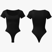 1+1 AKCIA RunwayShape EverydayControl Square Neck Tvarujúci Bodysuit S Krátkym Rukávom Tangá