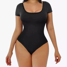 1+1 AKCIA RunwayShape EverydayControl Square Neck Tvarujúci Bodysuit S Krátkym Rukávom Tangá