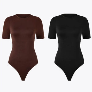1+1 AKCIA RunwayShape EverydayControl Crew Neck Tvarujúci Bodysuit S Krátkym Rukávom Tangá